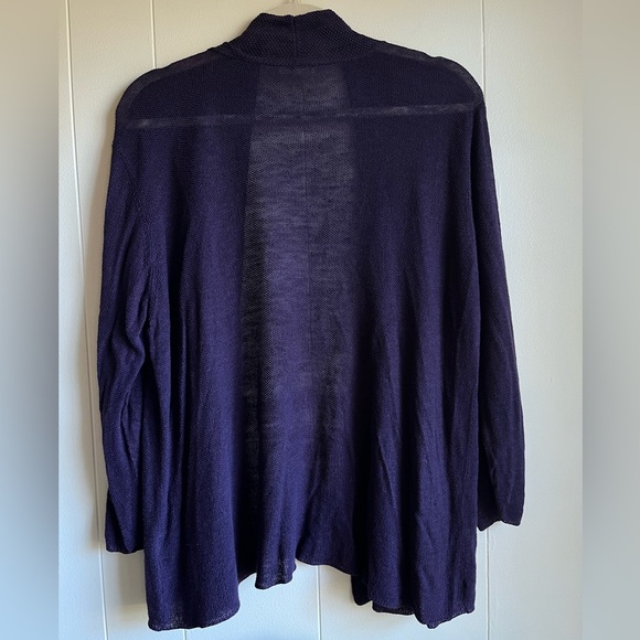 Eileen Fisher 100% Linen Women's Purple Open-Front Knit Beach Sweater Sz XL - Picture 2 of 9